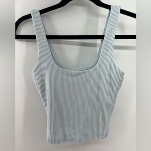 NWT Abercrombie and Fitch baby blue ribbed square neck sweater tank top size XS